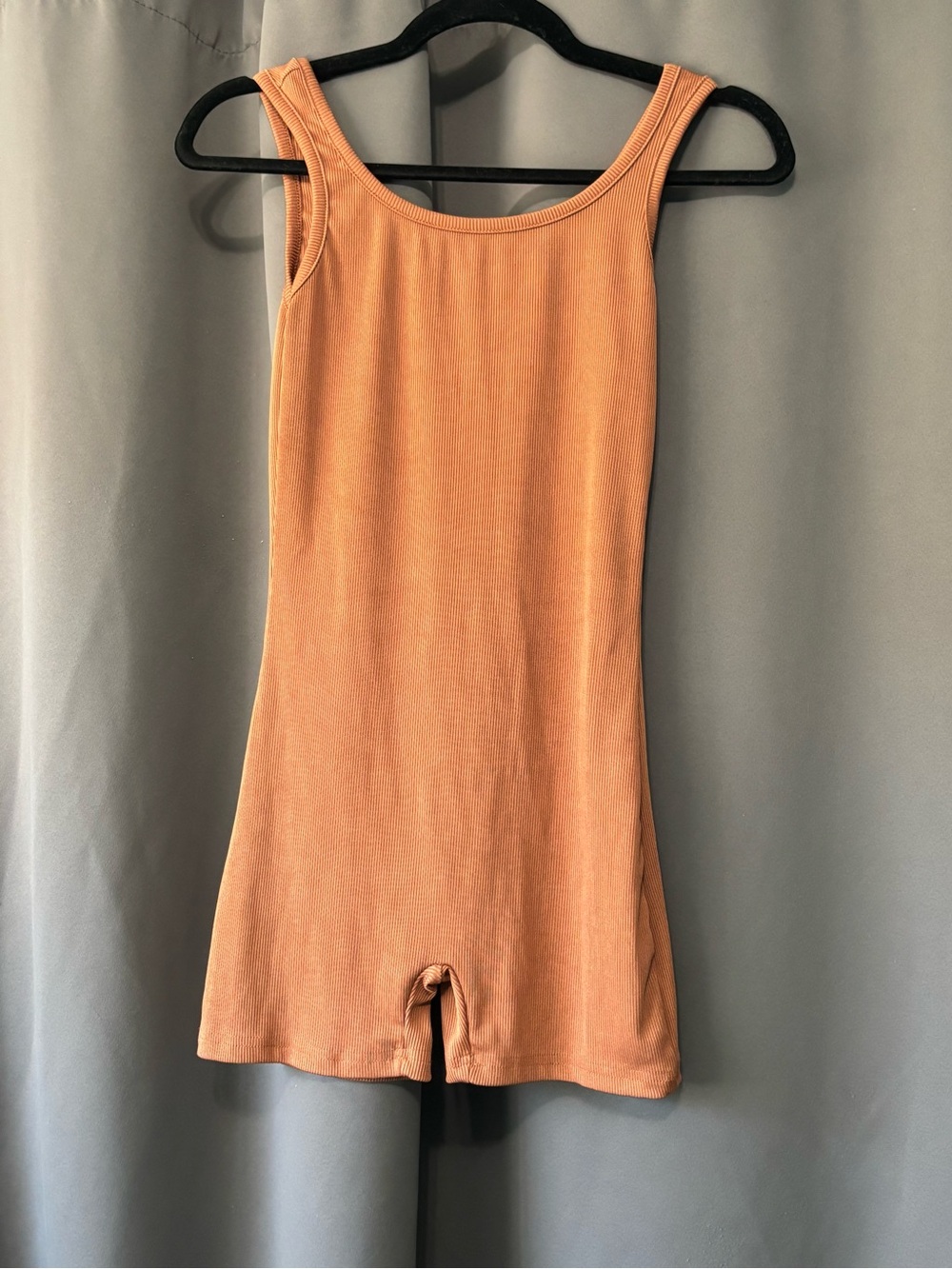 Sleeveless Rust brown Ribbed Romper